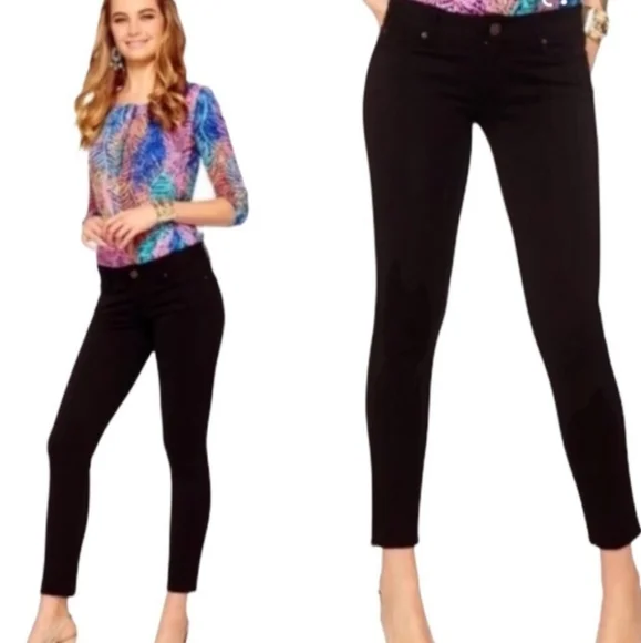 ❤️ LILLY PULITZER WORTH SKINNY ANKLE PONTE PANTS, BLACK, 4 (27) - Picture 3 of 11